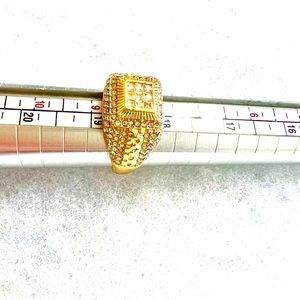Yellow gold colors man ring with CZ.